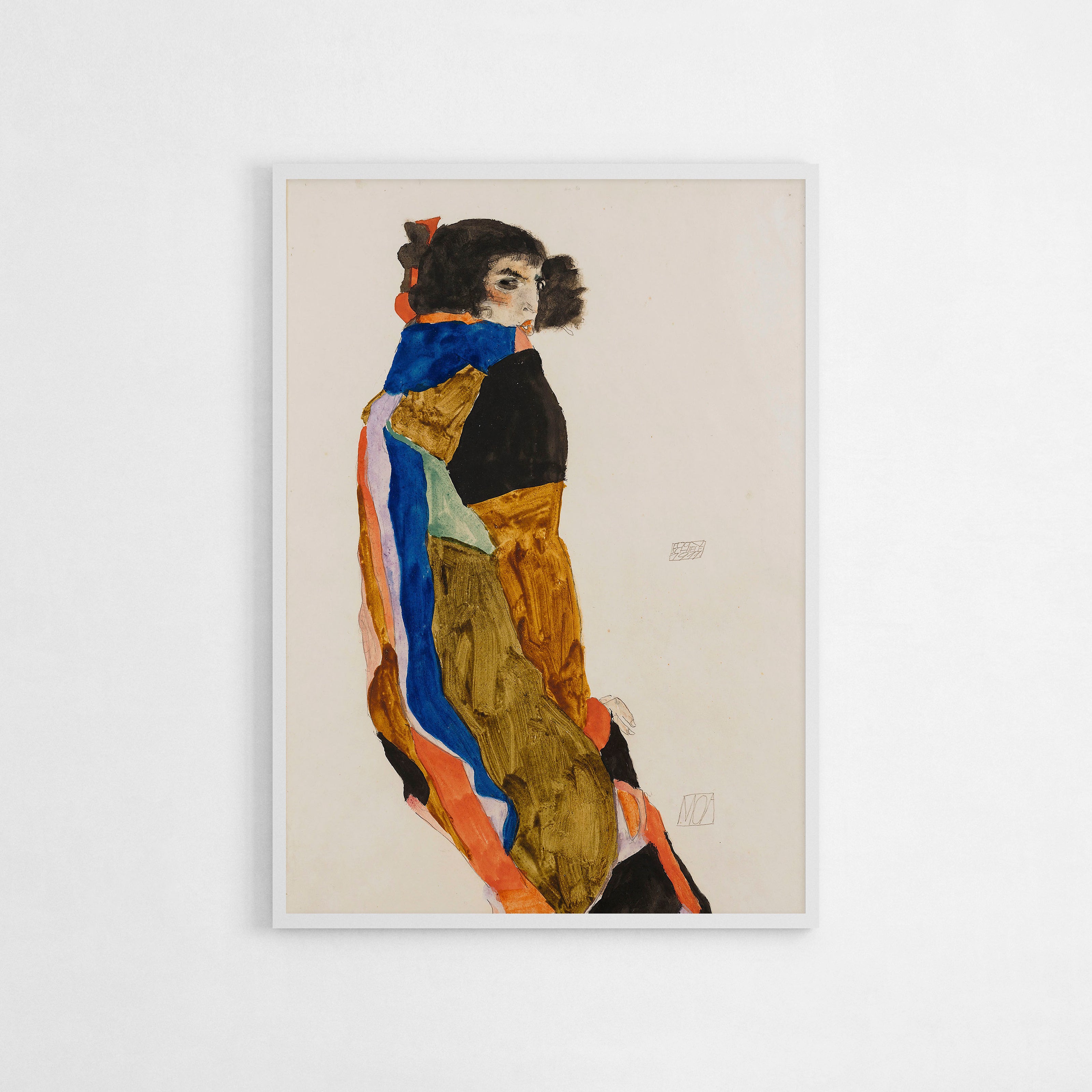 Art print of Egon Schiele’s Moa, showcasing expressive lines and bold colors, ideal for modern art decor and a thoughtful gift for expressionism fans.